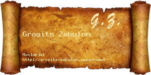 Grosits Zebulon névjegykártya